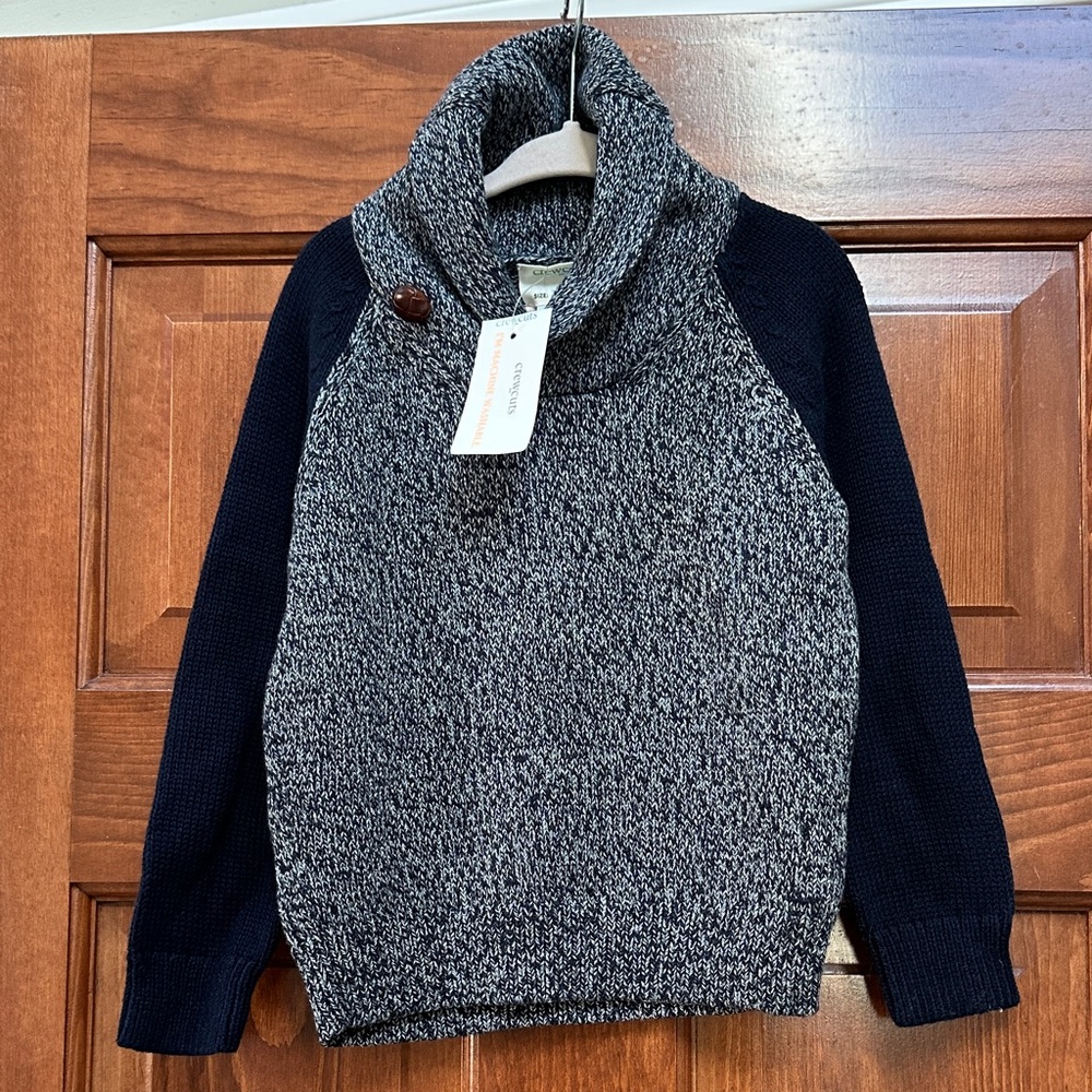 Crewcuts Boy Size 3 Navy and White Knit Sweater